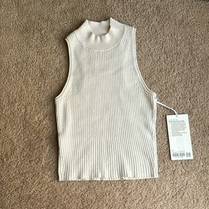 NWT lululemon Silk Blend Knit Tank in Light Ivory / White